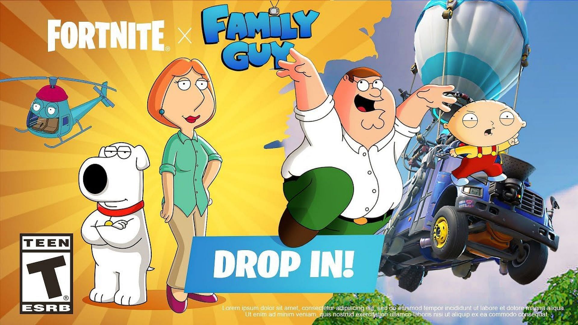 No, Peter Griffin is not in Fortnite Chapter 4 (Image via Twitter/copscantshit)