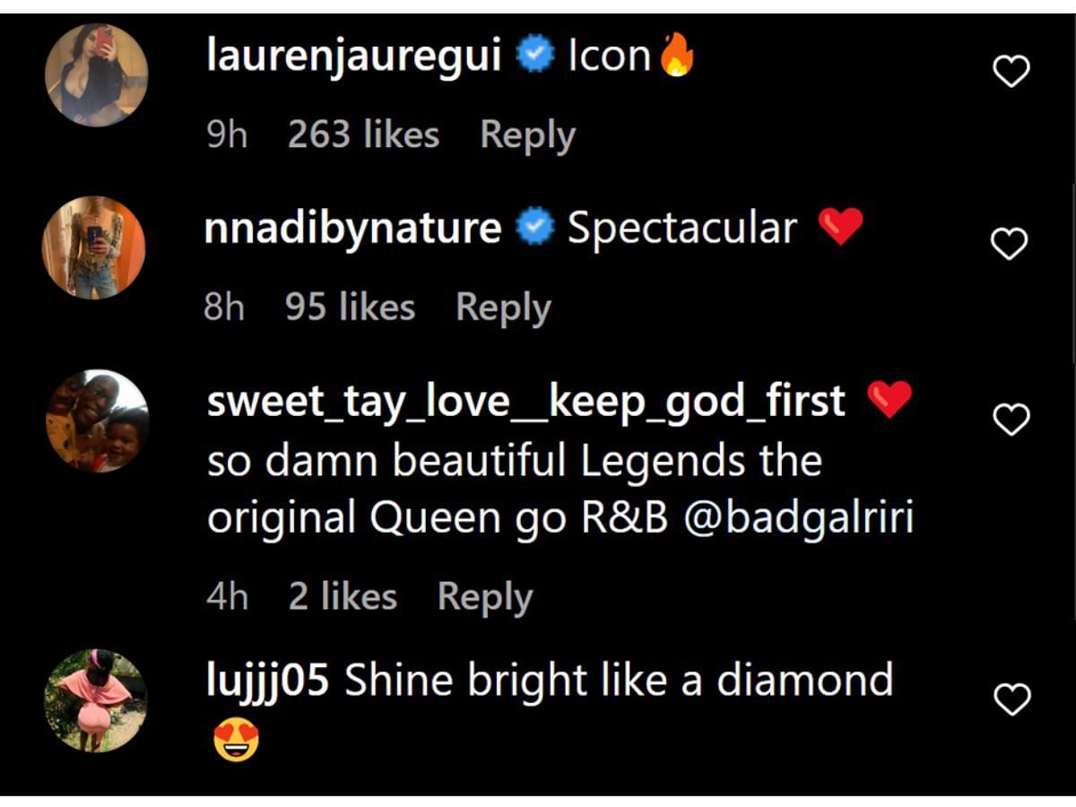 Fan reactions (Image via @badgalriri/Instagram)