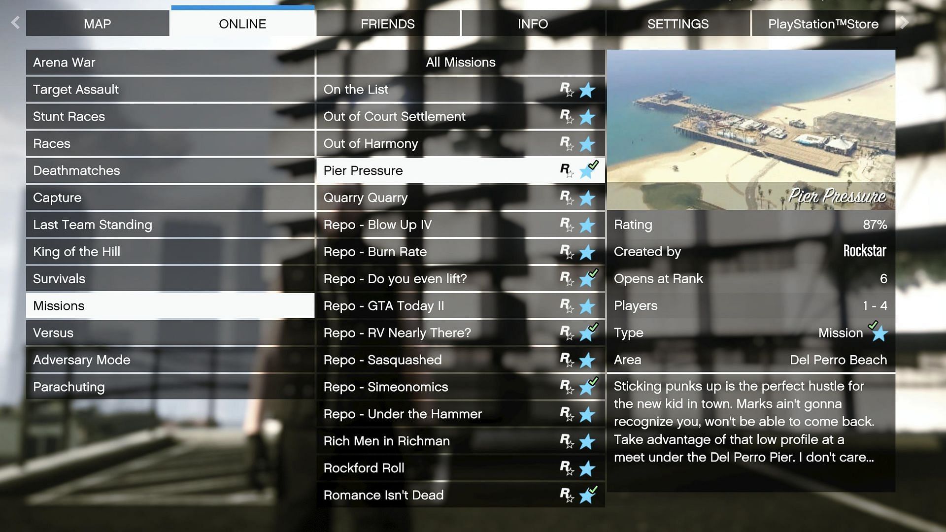 This is where you can quickly start the mission (Image via Rockstar Games)