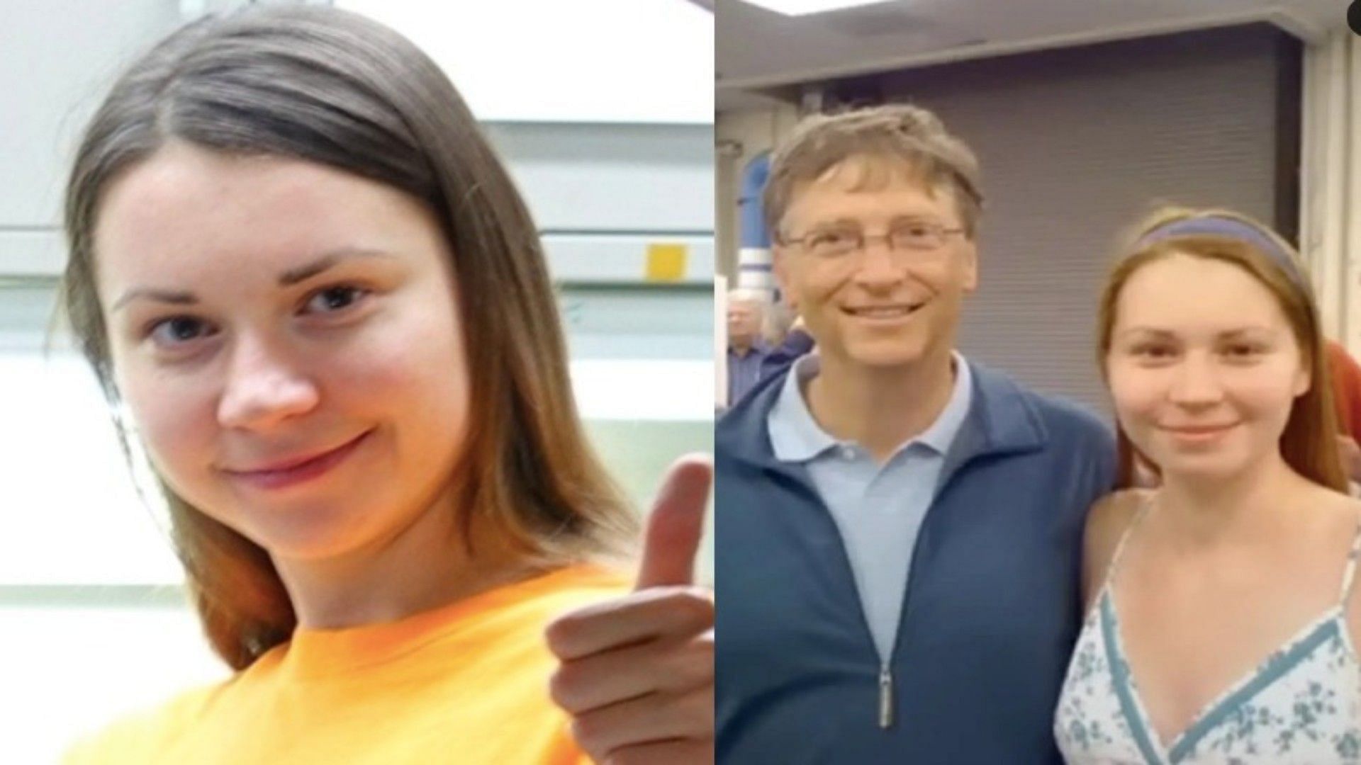 Mila Antonova and Bill Gates (Image via Travis/Twitter)