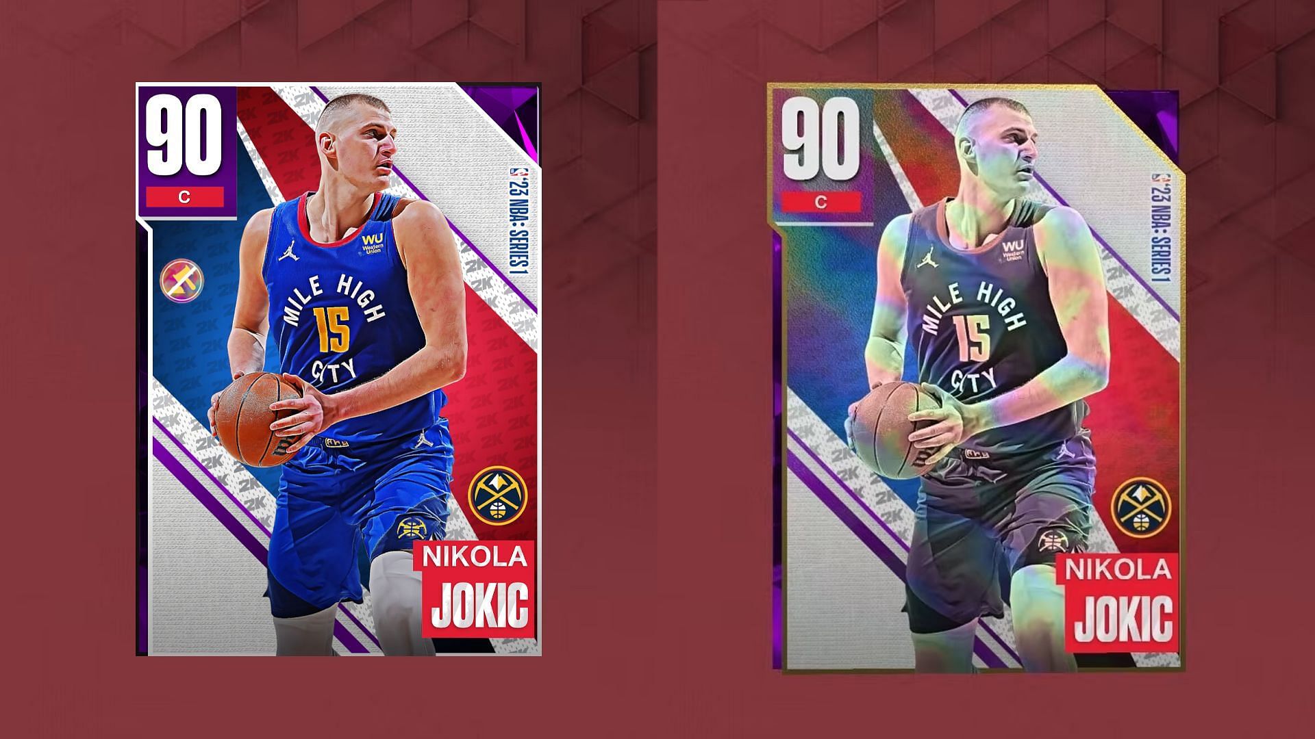 Holo cards in NBA 2K23 look almost identical to regular cards