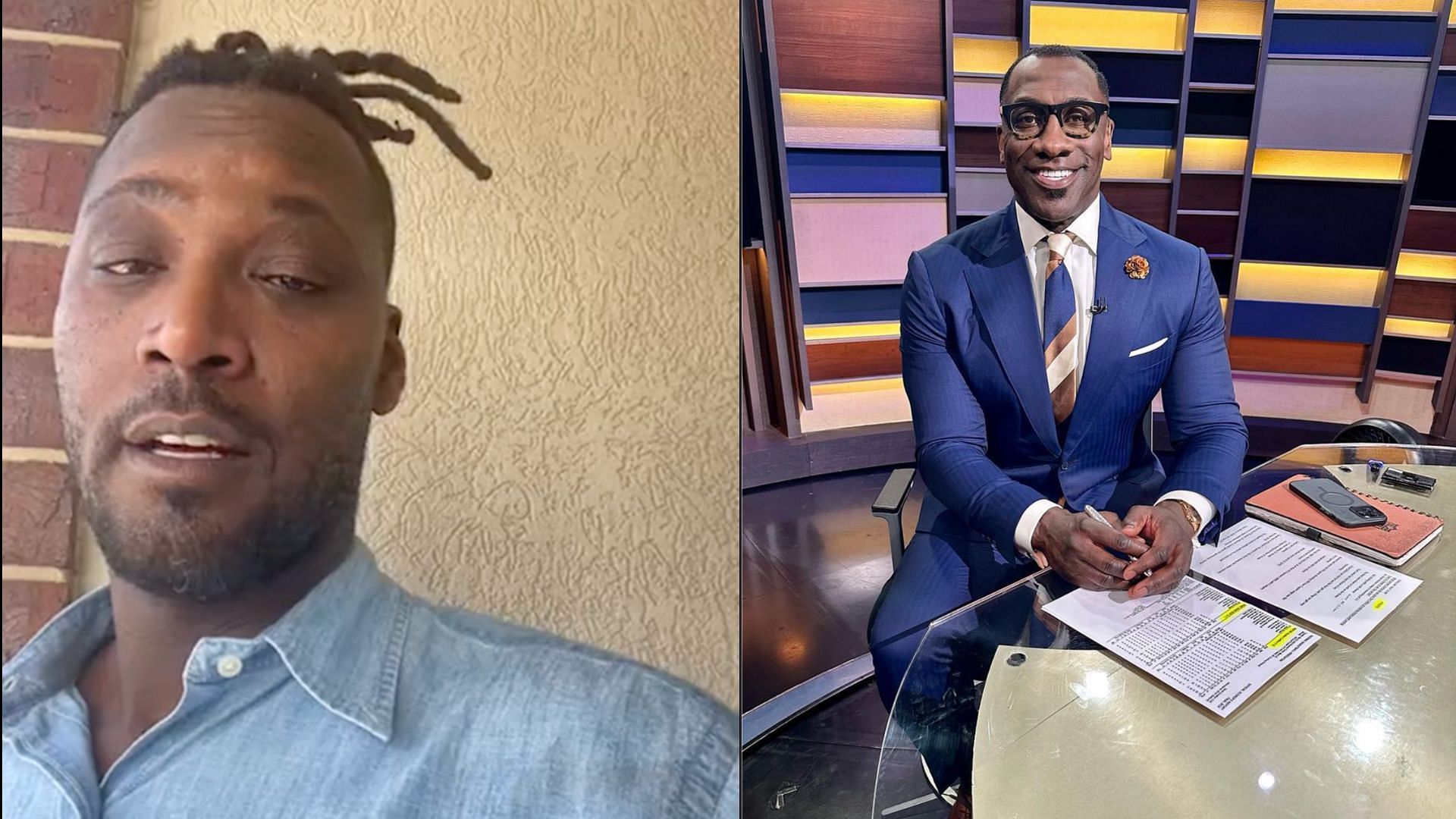 The story of the beef between former NBA player Kwame Brown (L) and NFL HOF Shannon Sharpe (R)