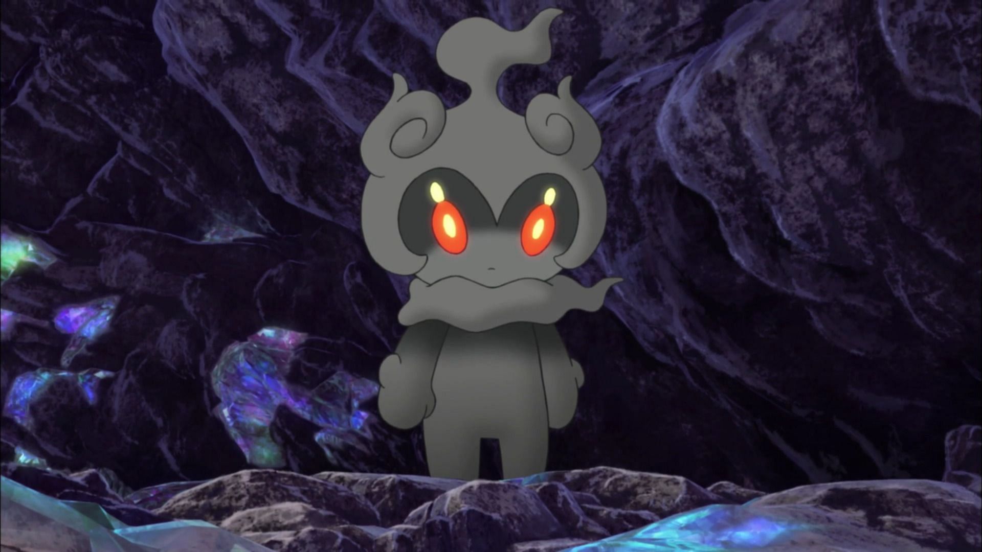 Marshadow as it appears in the anime (Image via The Pokemon Company)