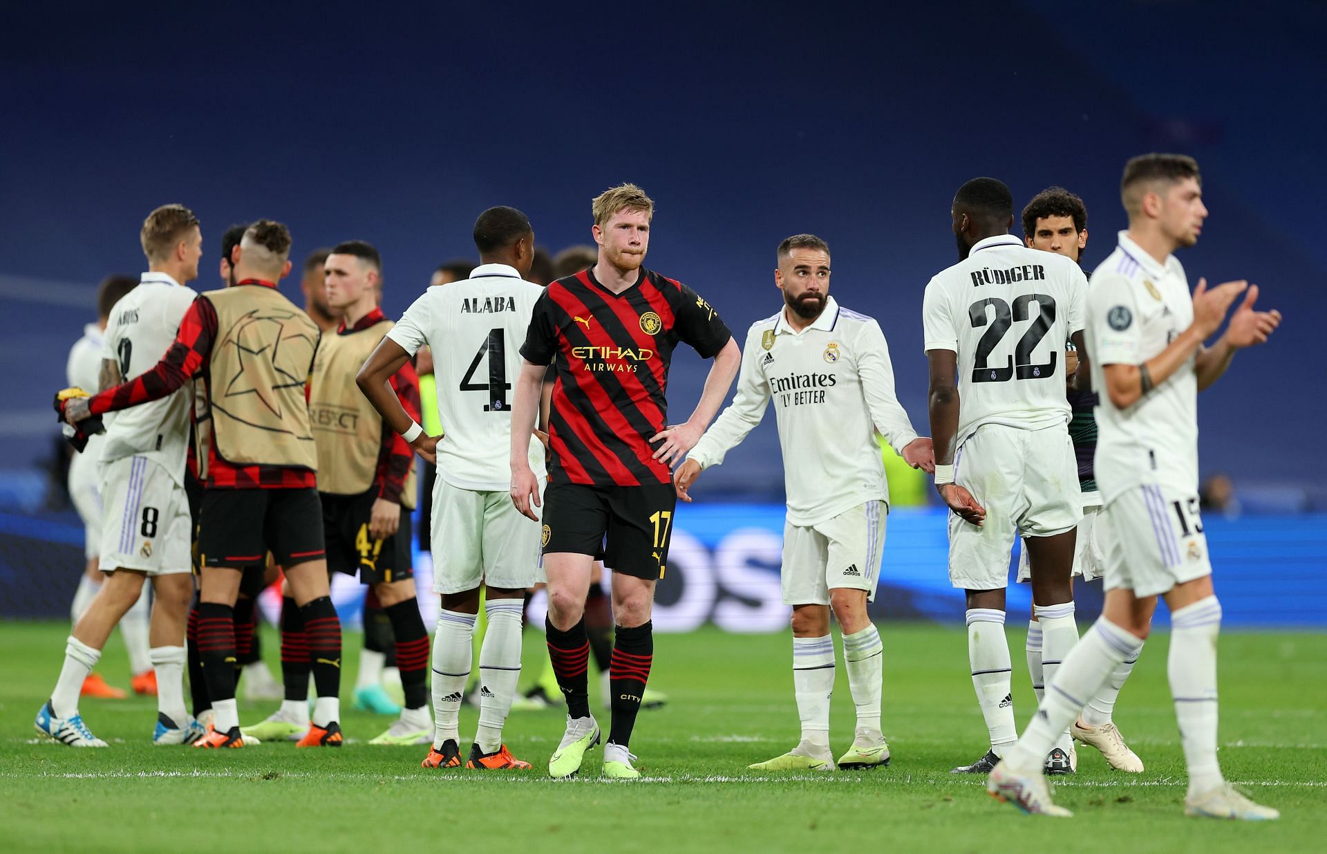 Champions League: Stunning strikes from Vinícius Jr. and Kevin De Bruyne  leave semifinal tie between Real Madrid and Manchester City finely balanced