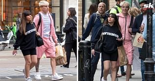 Manchester United star Alejandro Garnacho spotted shopping with pregnant girlfriend in pink tracksuit