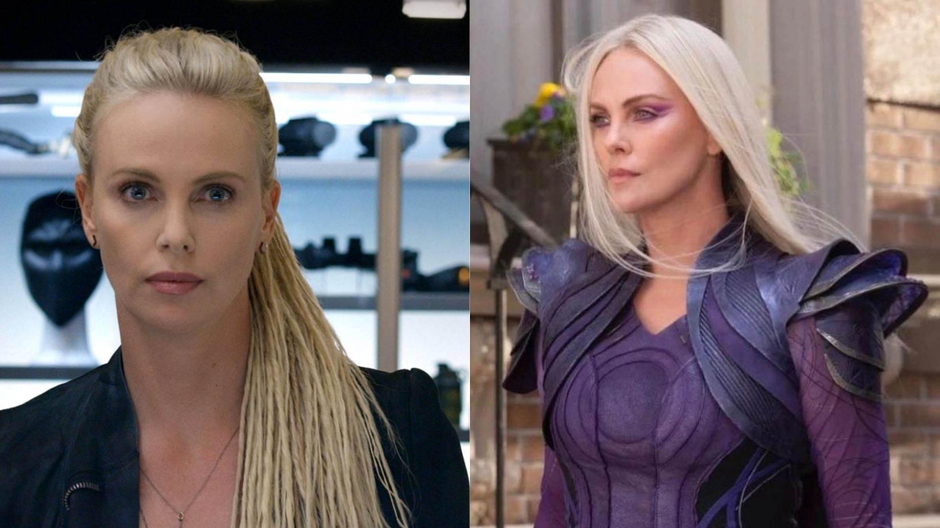 Charlize Theron plays Cipher in the Fast &amp; Furious films and debuted as Clea in MCU&#039;s Multiverse of Madness (Images via Universal/Marvel)