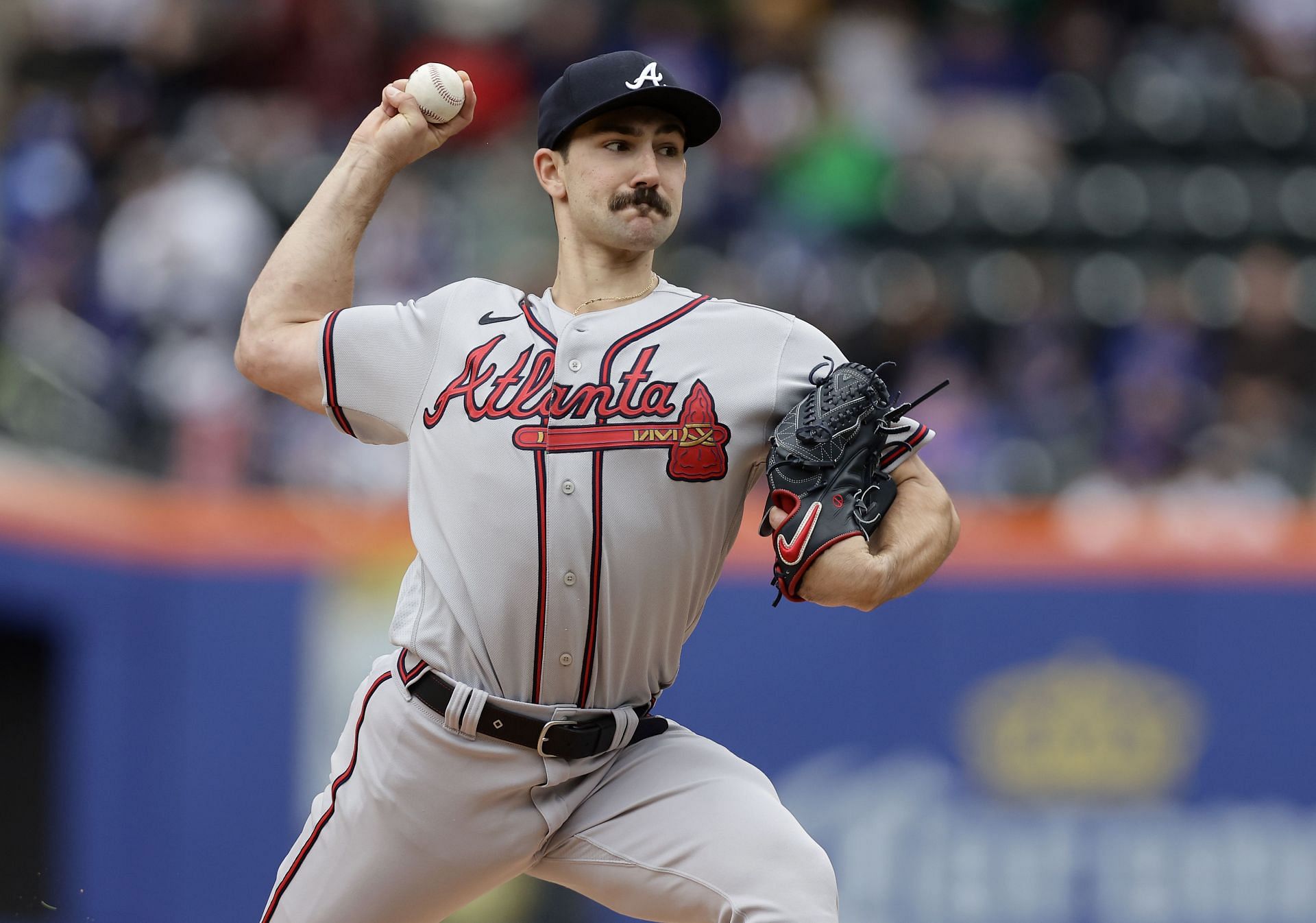 Spencer Strider #99 of the Atlanta Braves pitches during the first inning against the New York Mets