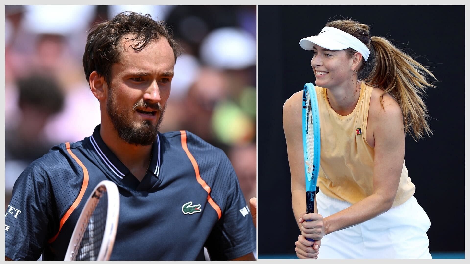 Daniil Medvedev (L) and Maria Sharapova (R)