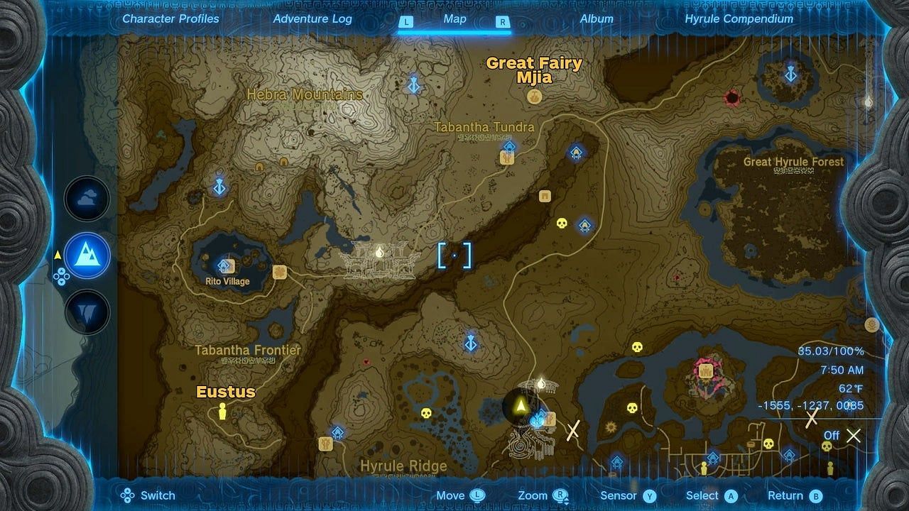 Great Fairy Mija location (Image via Nintendo)