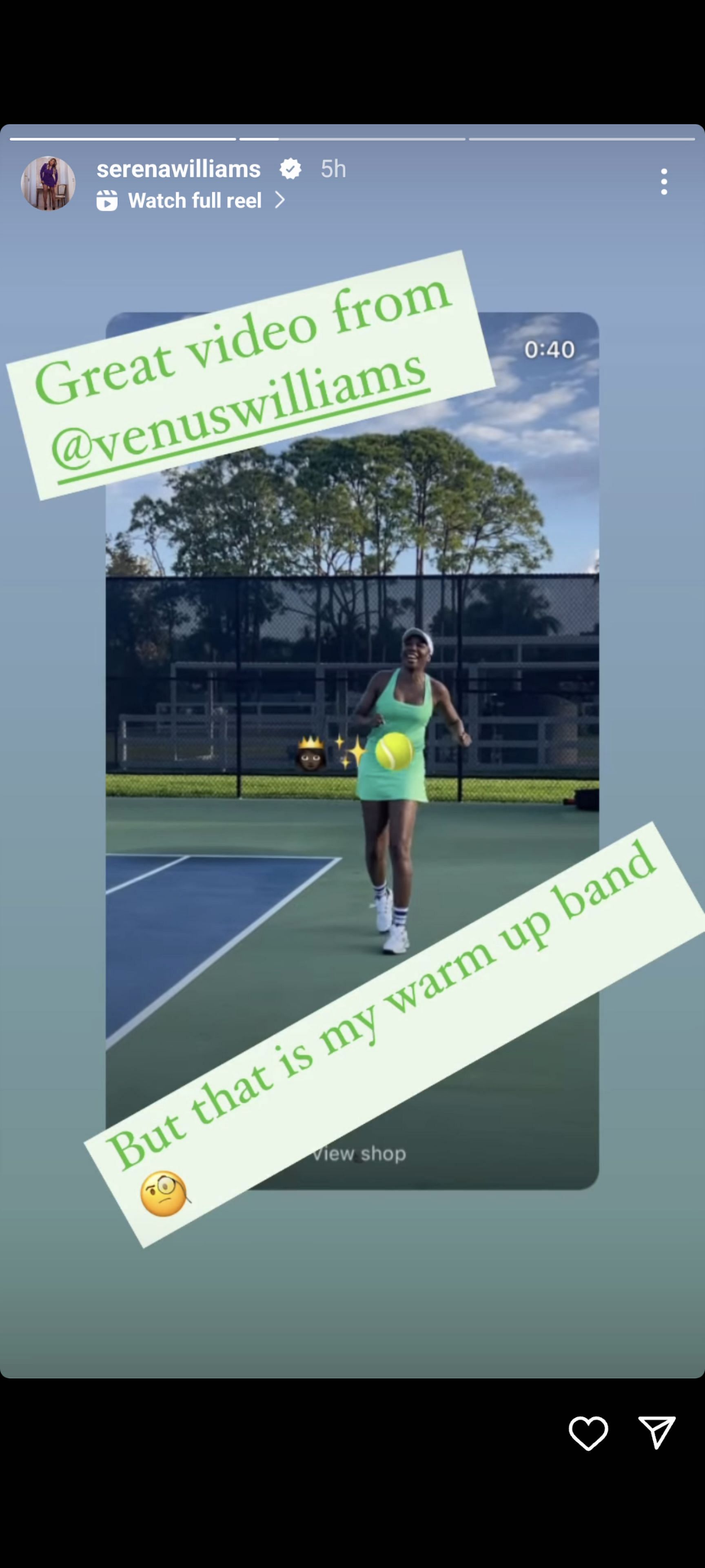 Serena Williams&#039; Instagram story