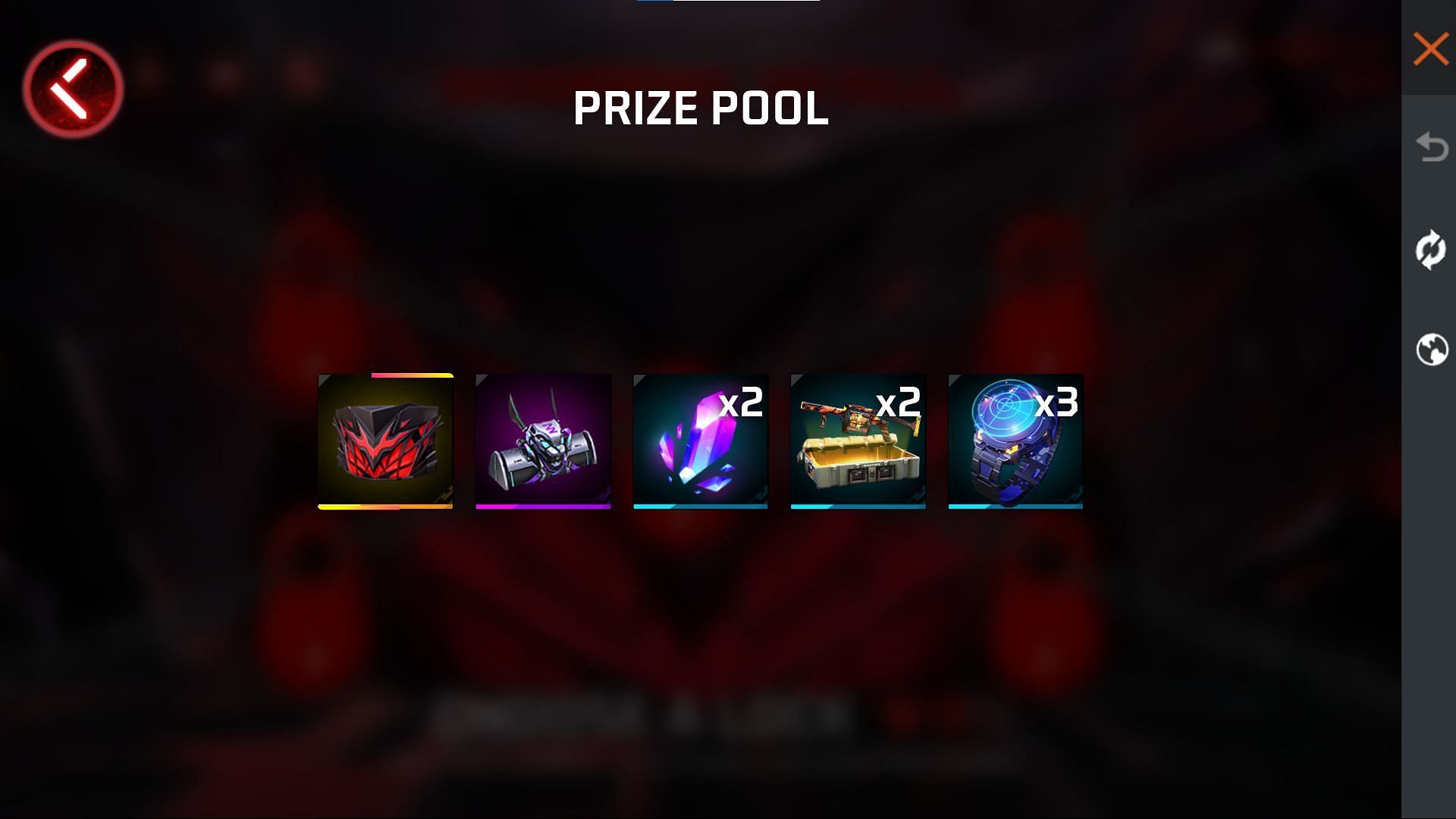 The grand prize and other filler items (Image via Garena)
