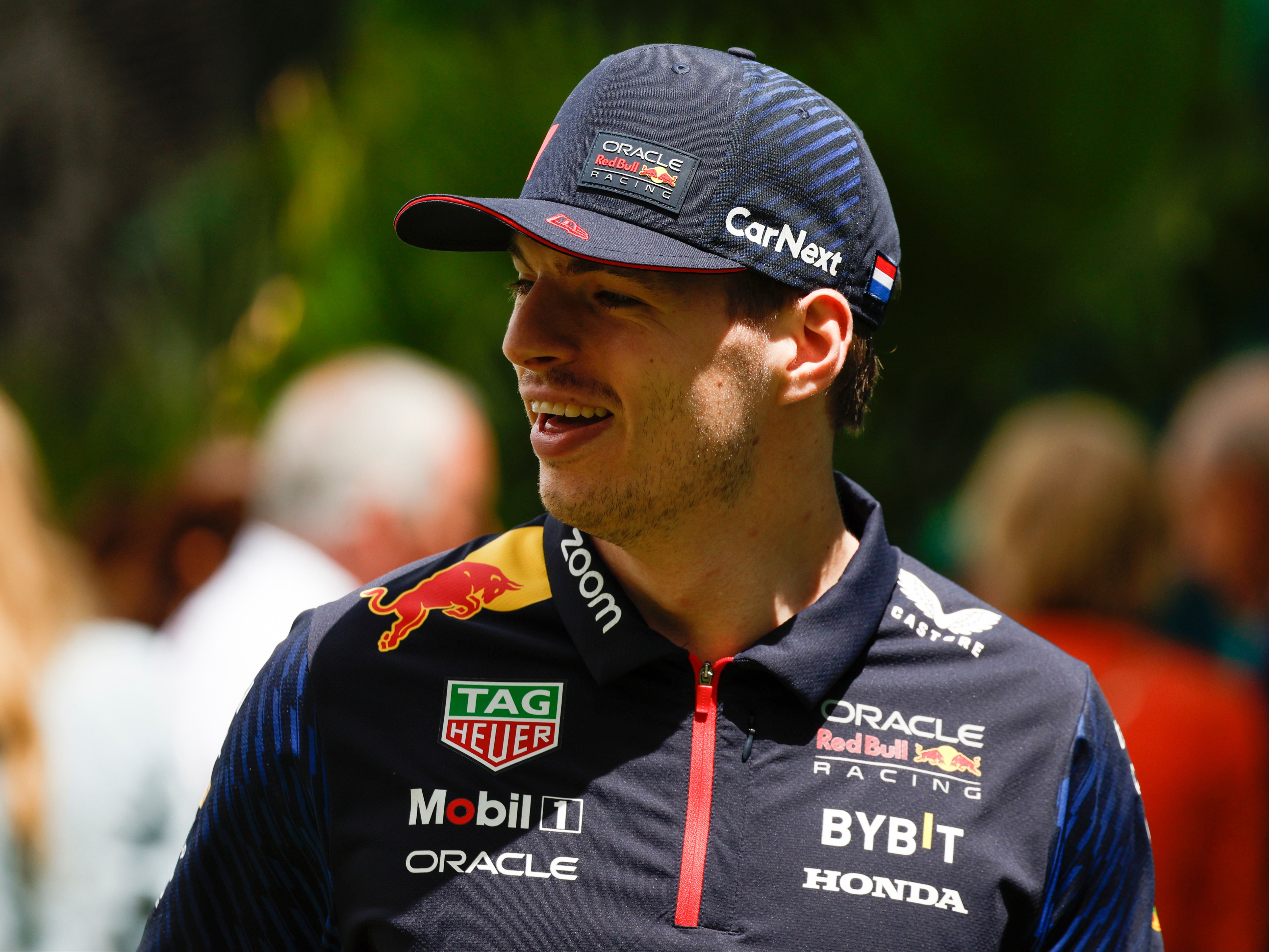 Max Verstappen walks in the paddock prior to the 2023 F1 Miami Grand Prix. (Photo by Chris Graythen/Getty Images)