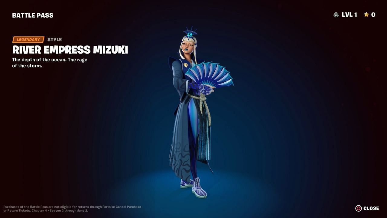 Mizuki looks fantastic and comes in numerous styles (Image via Epic Games)