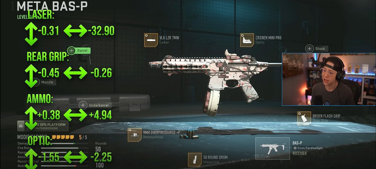 BAS-P loadout for Warzone 2 (Image via Activision and YouTube/WhosImmortal)