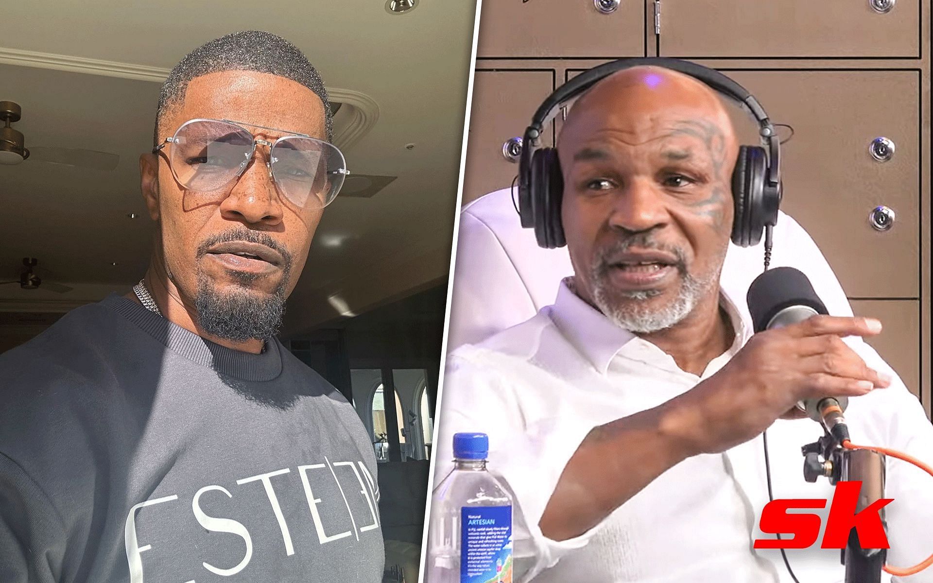 Mike Tyson provides update on Jamie Foxx health condition [Images via: PBD podcast | YouTube and @iamjamiefoxx on Instagram]