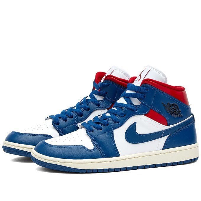 Nike: Air Jordan 1 Mid “White French Blue Gym Red” shoes: Where to get ...