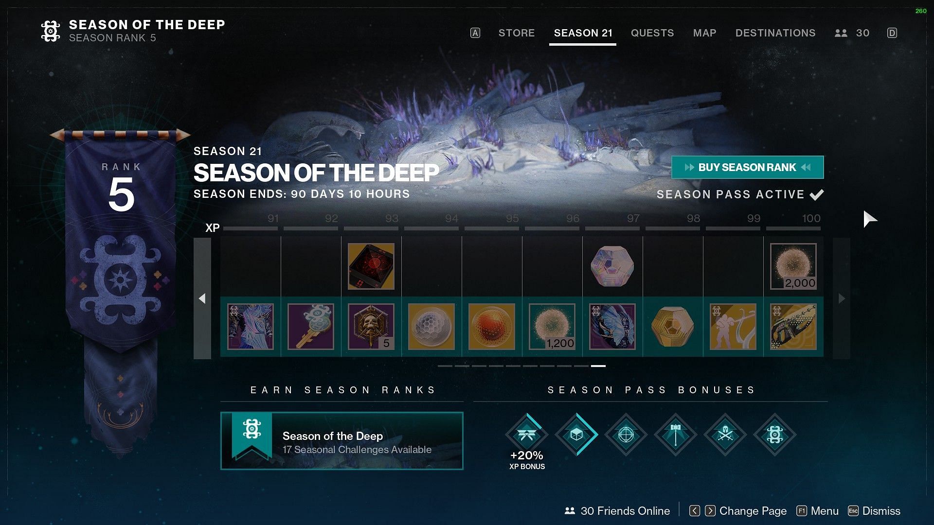Season of the Deep season pass (Image via Destiny 2) 