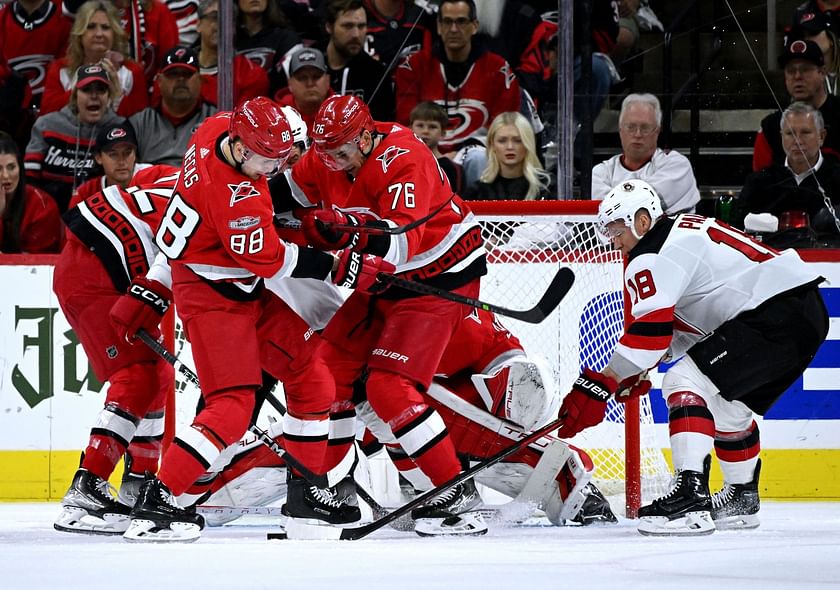 New Jersey Devils' Ondrej Palat (18) skates with the puck against