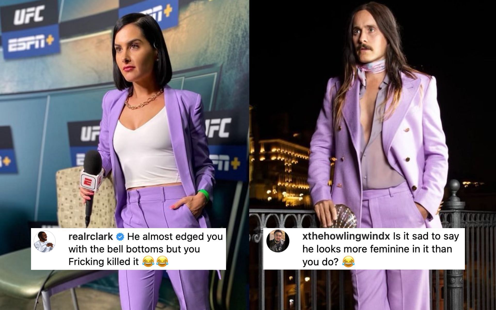 Megan Olivi (left) and Jared Leto (right). [via Instagram @meganolivi]