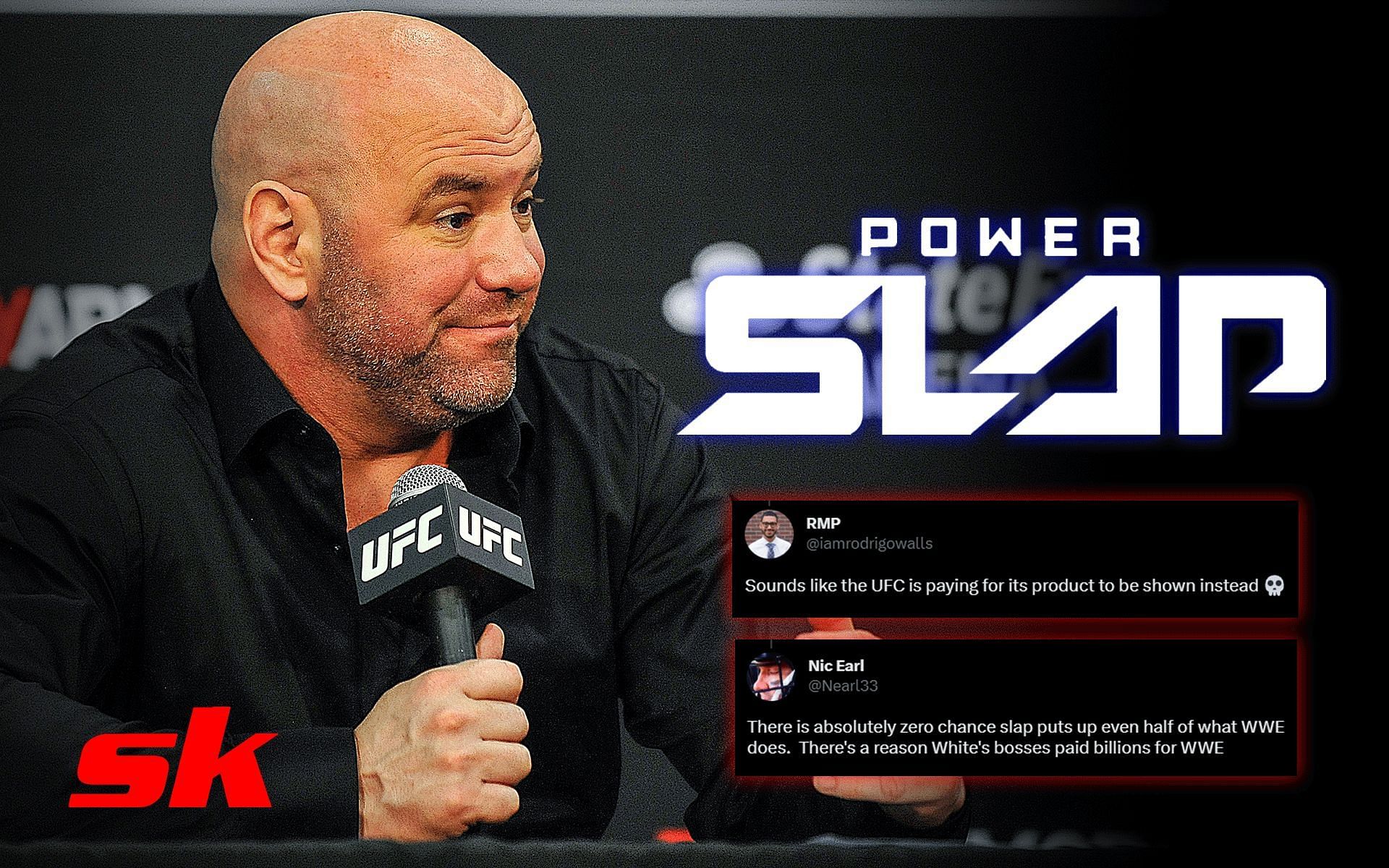 Dana White. [Images courtesy: Getty Images and logo from Instagram @powerslap]