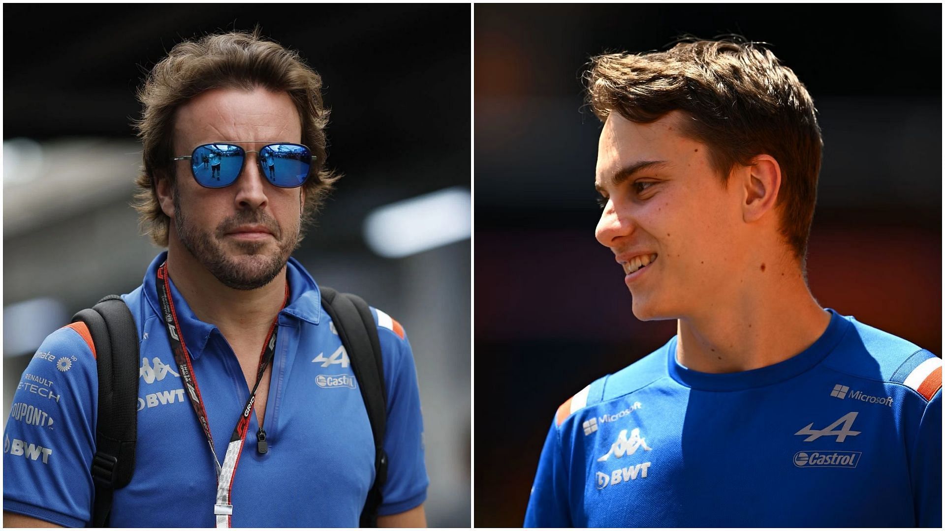 Fernando Alonso (L) and Oscar Piastri (R) (Collage via Sportskeeda)