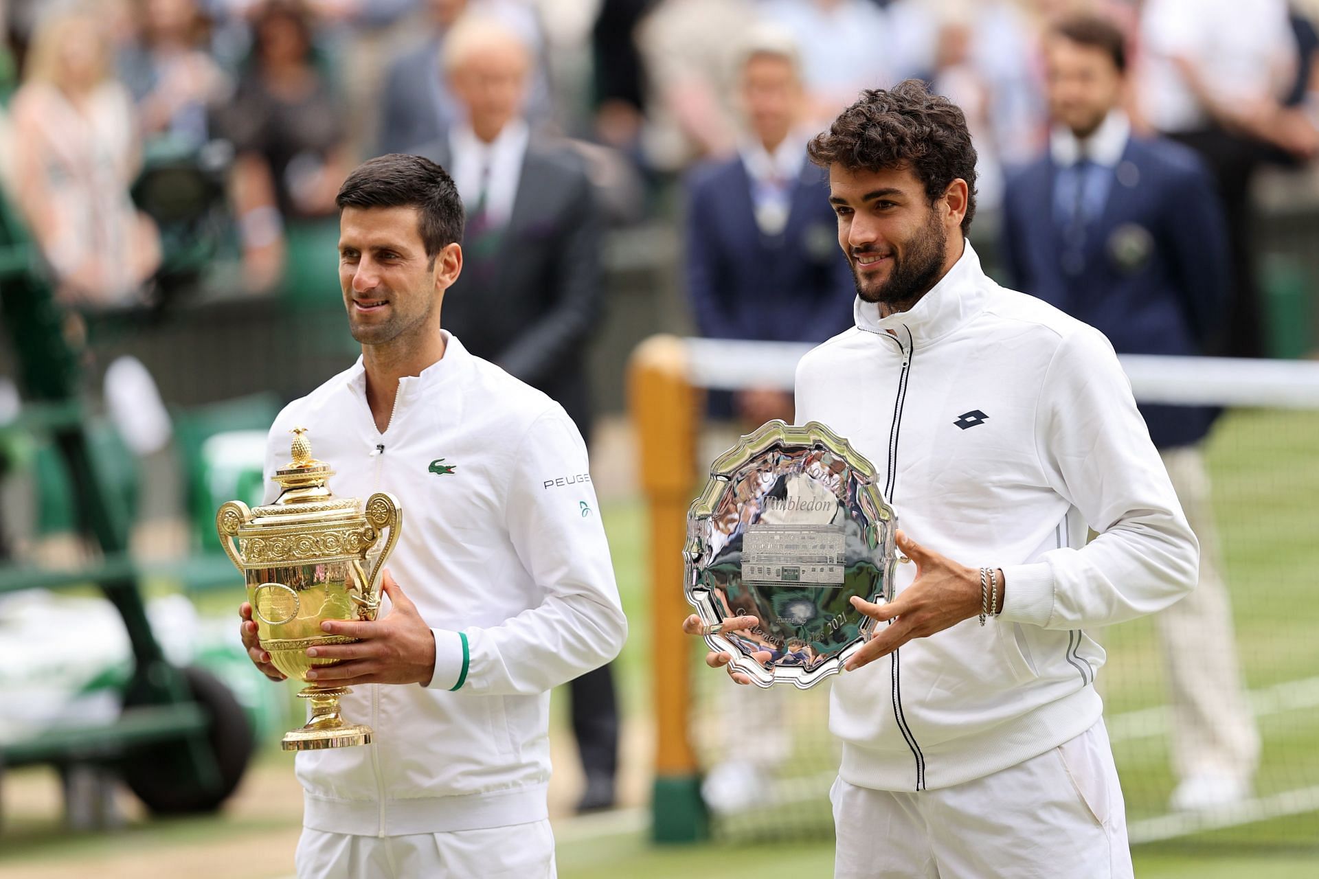 Novak Djokovic (L) and Matteo Berrettini