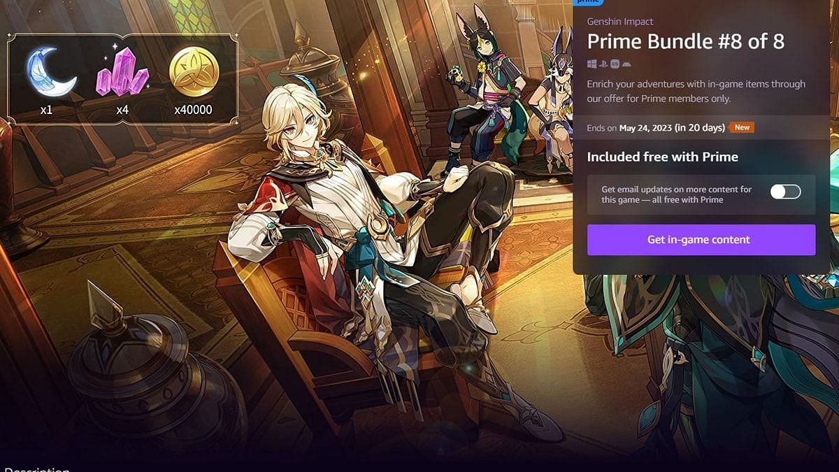 An example of a player who is about to claim the Prime Gaming offer (Image via HoYoverse, Amazon)