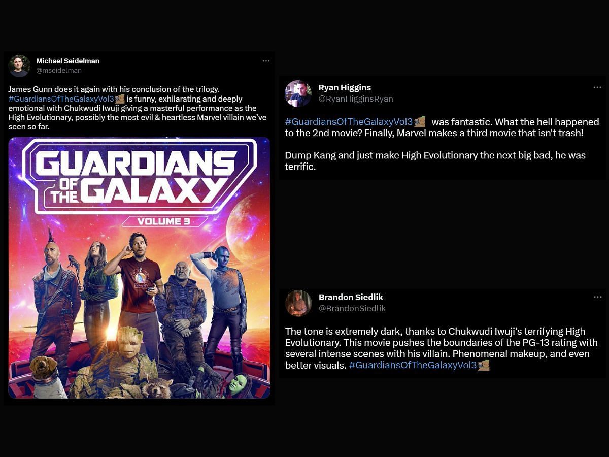 Fans reacting to GoTG Vol. 3 villain. (Photo via Twitter/Sportskeeda)