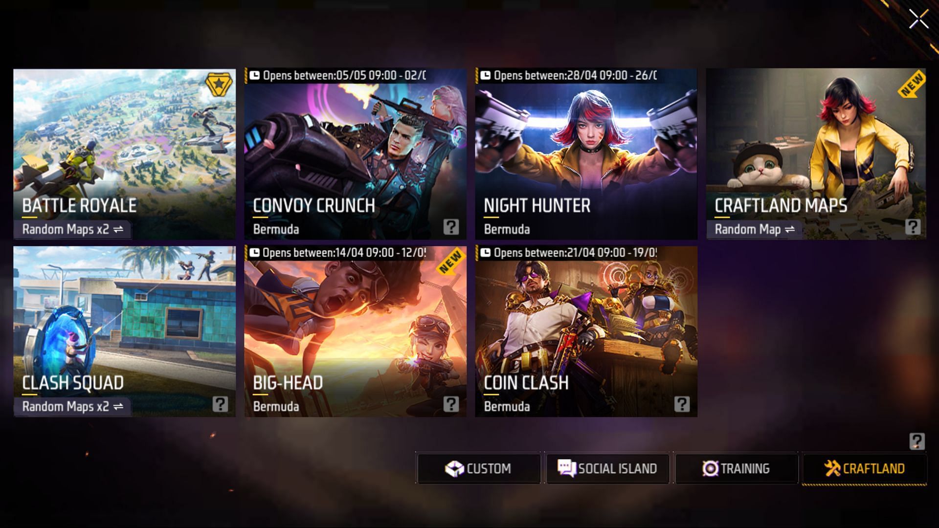 Select the Convoy Crunch option and accumulate playtime (Image via Garena)