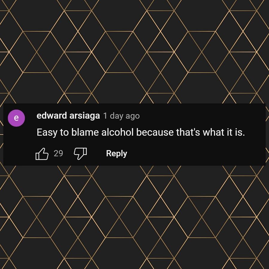 Some folks think alcohol is to blame (Image via Youtube)