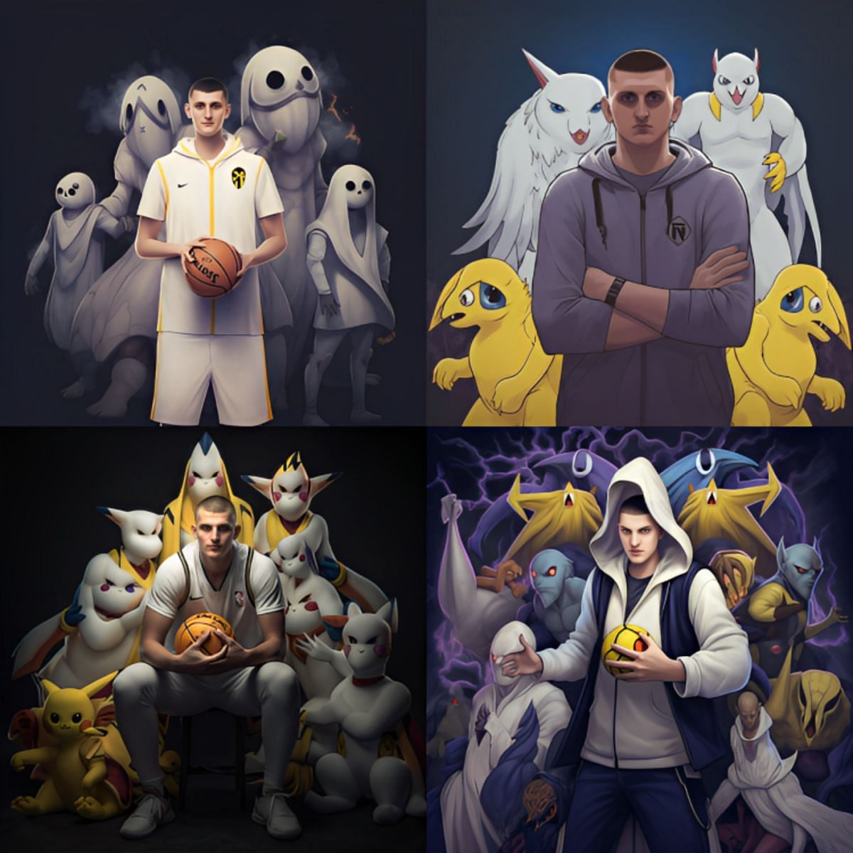 Nikola Jokic as a Pokemon trainer.