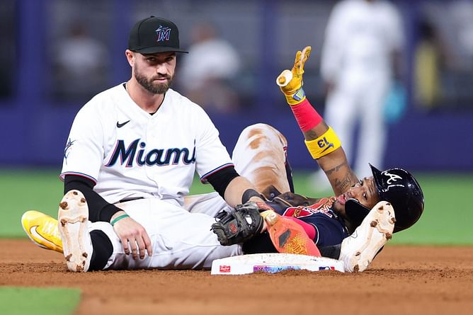 Fans irked with Ronald Acuna Jr.'s over-the-top stunts 1 day after injury scare: "Could’ve sworn the Mets destroyed his shoulder yesterday"