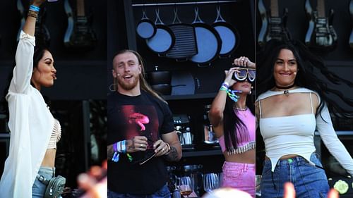 Nikki (L) and Brie (R) having fun with George and Claire Kittle (M) at Bottlerock. Credit: Nikki Garcia (IG)