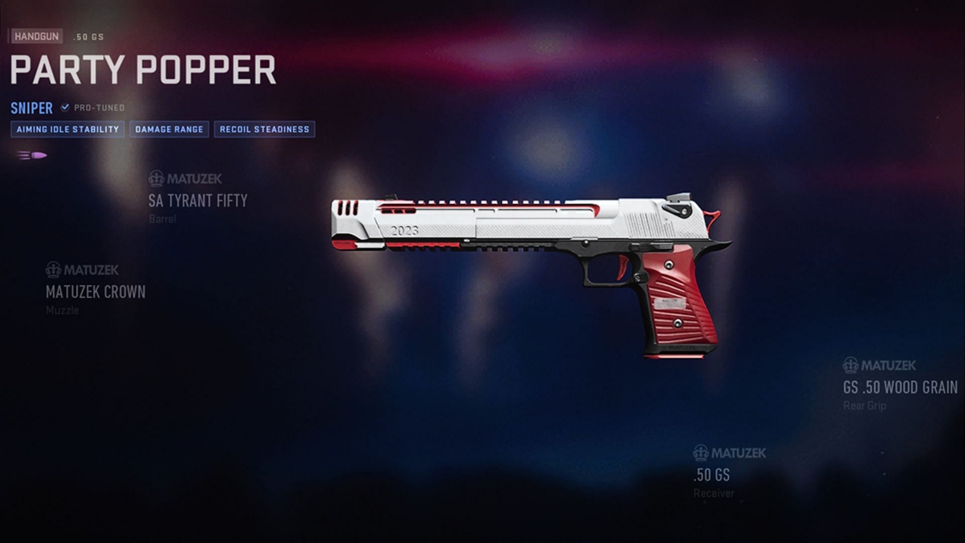 The Party Pooper .50 GS weapon blueprint in Modern Warfare 2 (Image via Activision)