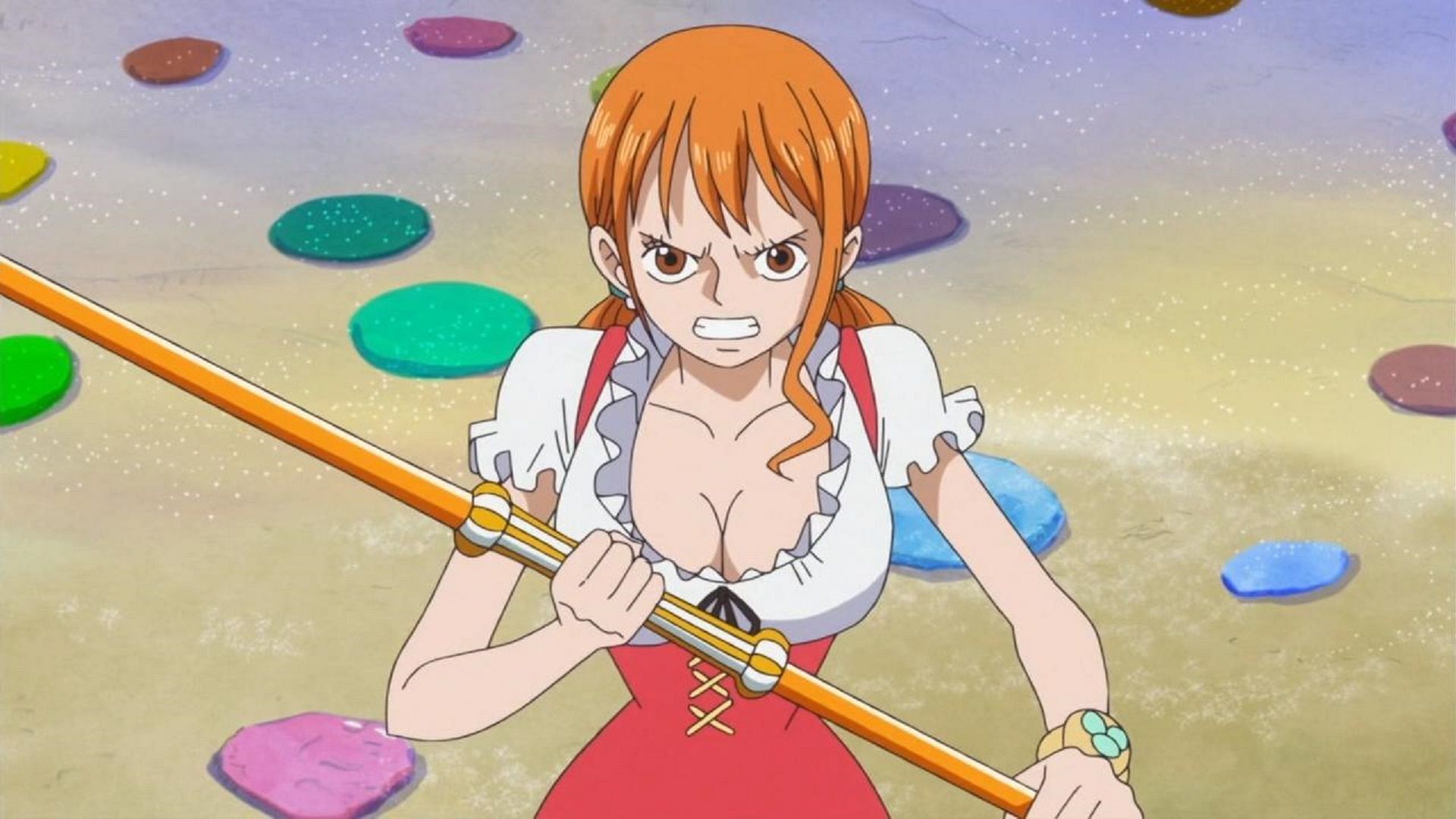 Nami in her Whole Cake Island outfit (Image via Toei Animation, One Piece)