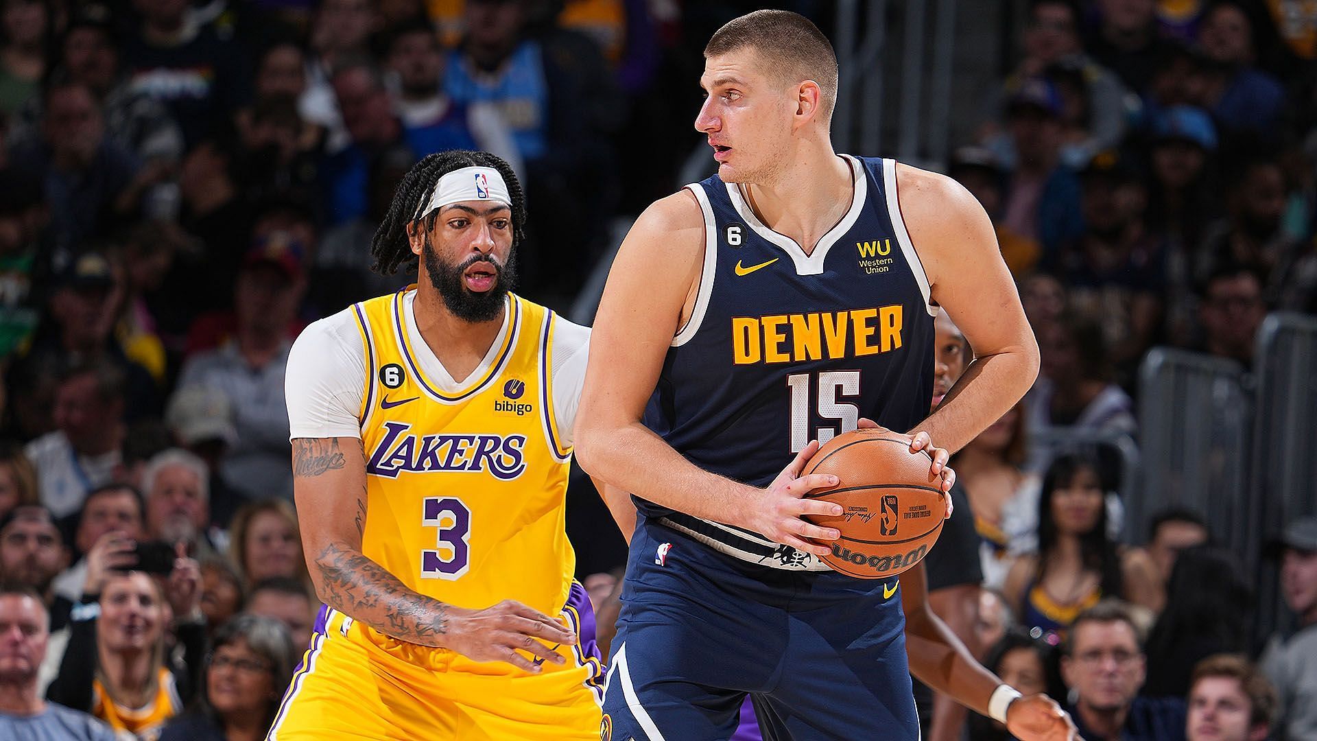 LA Lakers star big man Anthony Davis and Denver Nuggets superstar center Nikola Jokic