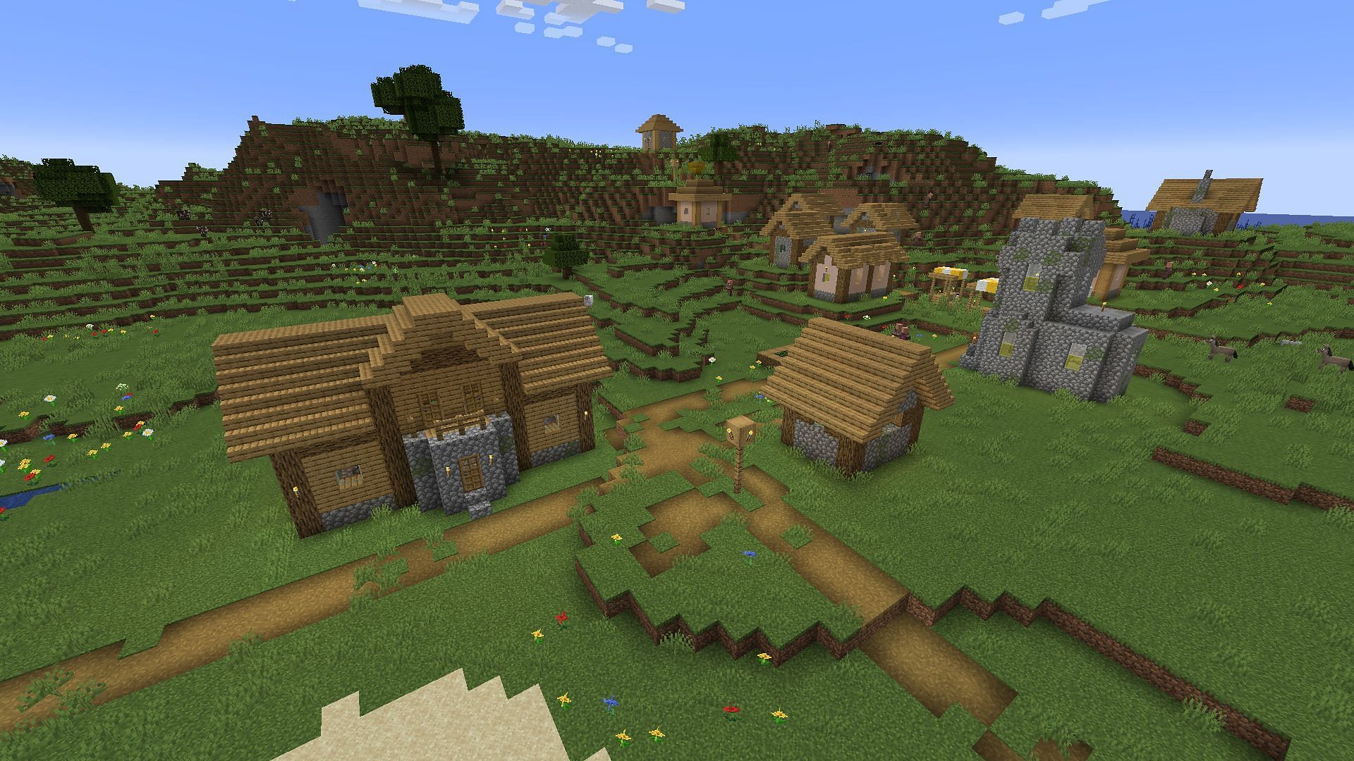 A variety of villages await Minecraft fans in this seed (Image via Mojang)