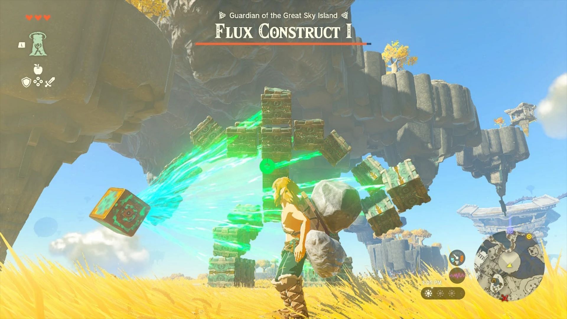 Link fighting Flux Construct. (Image via Nintendo)