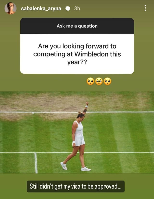 Wimbledon 2023: Aryna Sabalenka reveals her visa for Wimbledon 2023 is