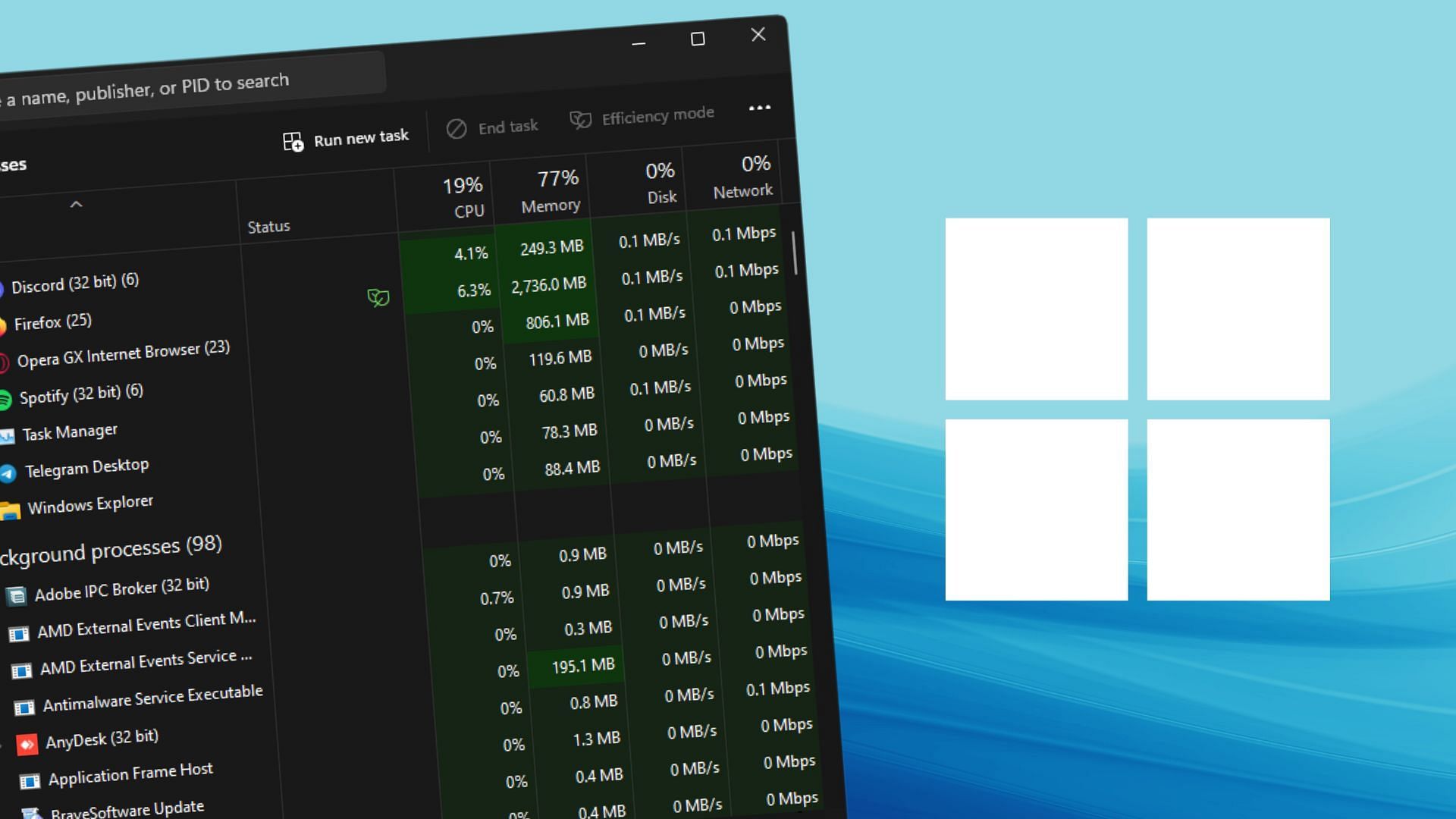 Force quitting applications in Windows 11 (Image via Sportskeeda)