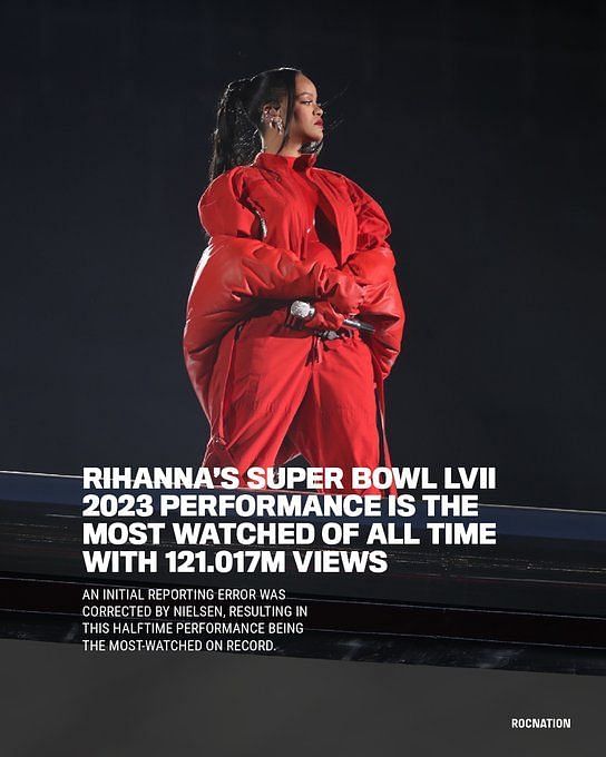 Rihanna's Super Bowl Performance Now Ranked as Most-Viewed Halftime Show  Ever