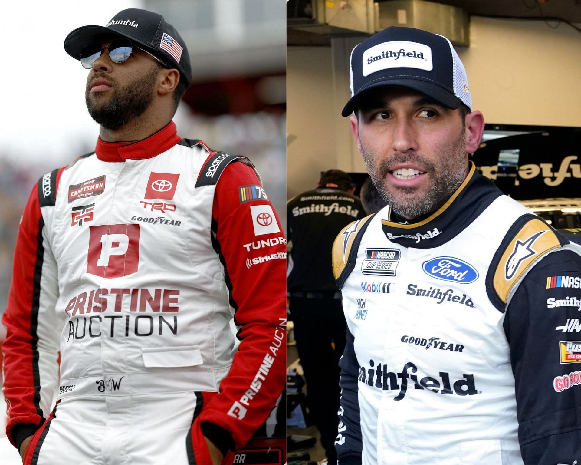Bubba Wallace (L) and Aric Almirola (R)