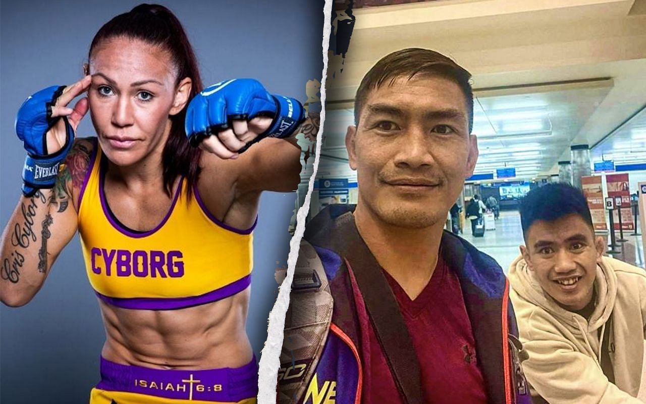 (From left to right) Cris Cyborg, Eduard Folayang, and Joshua Pacio.