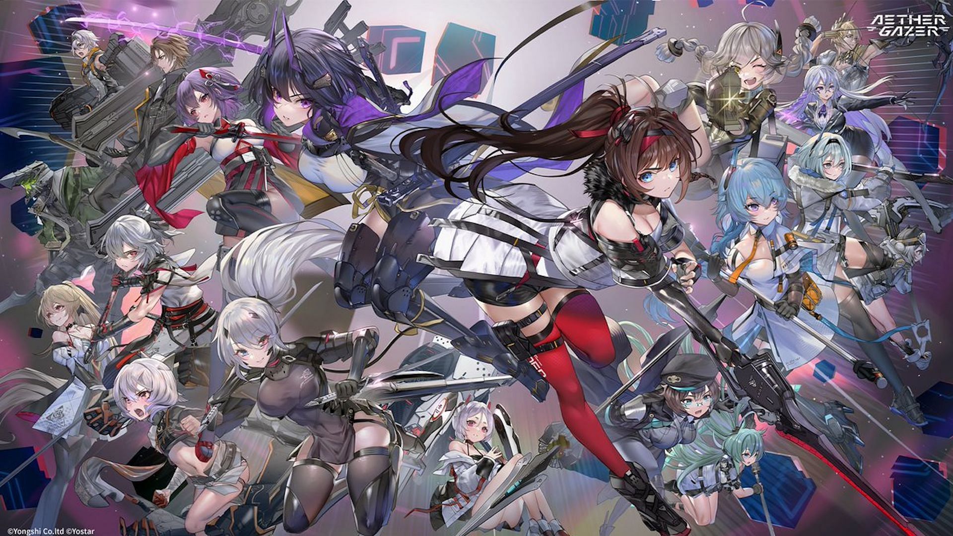 A promotional image for this new mobile game featuring many of its characters