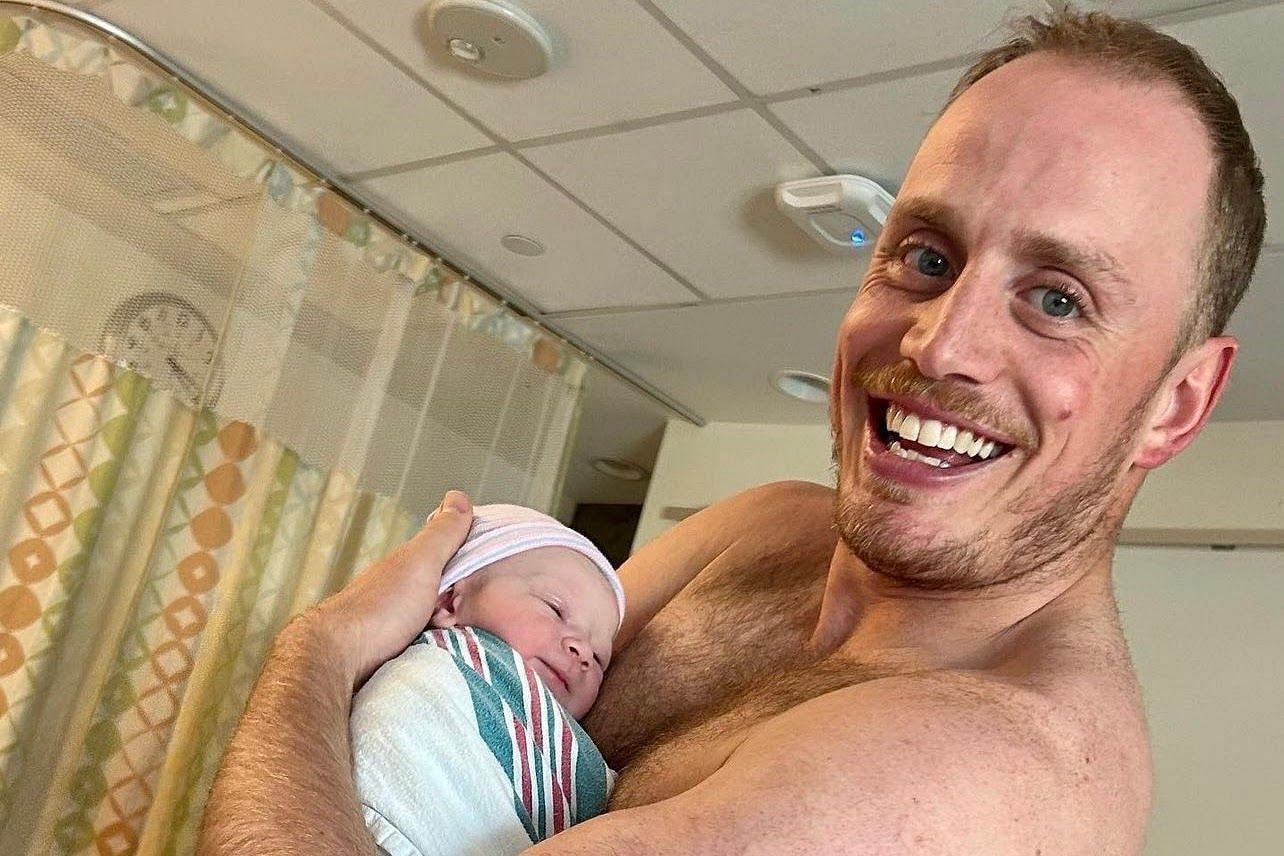 Jets D-man Nate Schmidt and wife Allie welcome their first child, Harvey