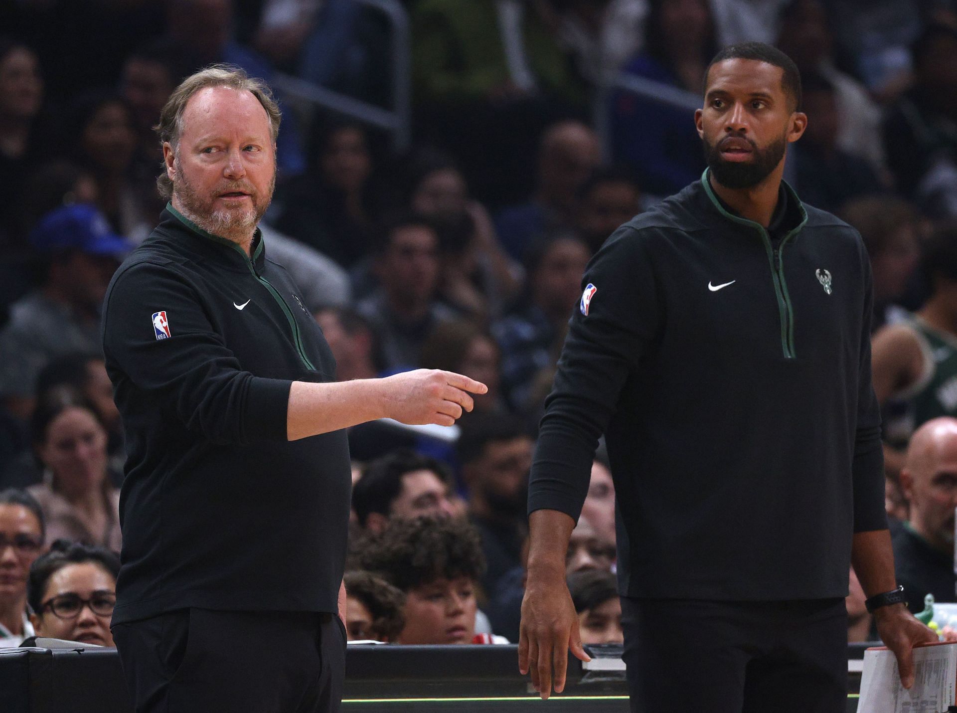 Former head coach Mike Budenholzer and assistant head coach Charles Lee