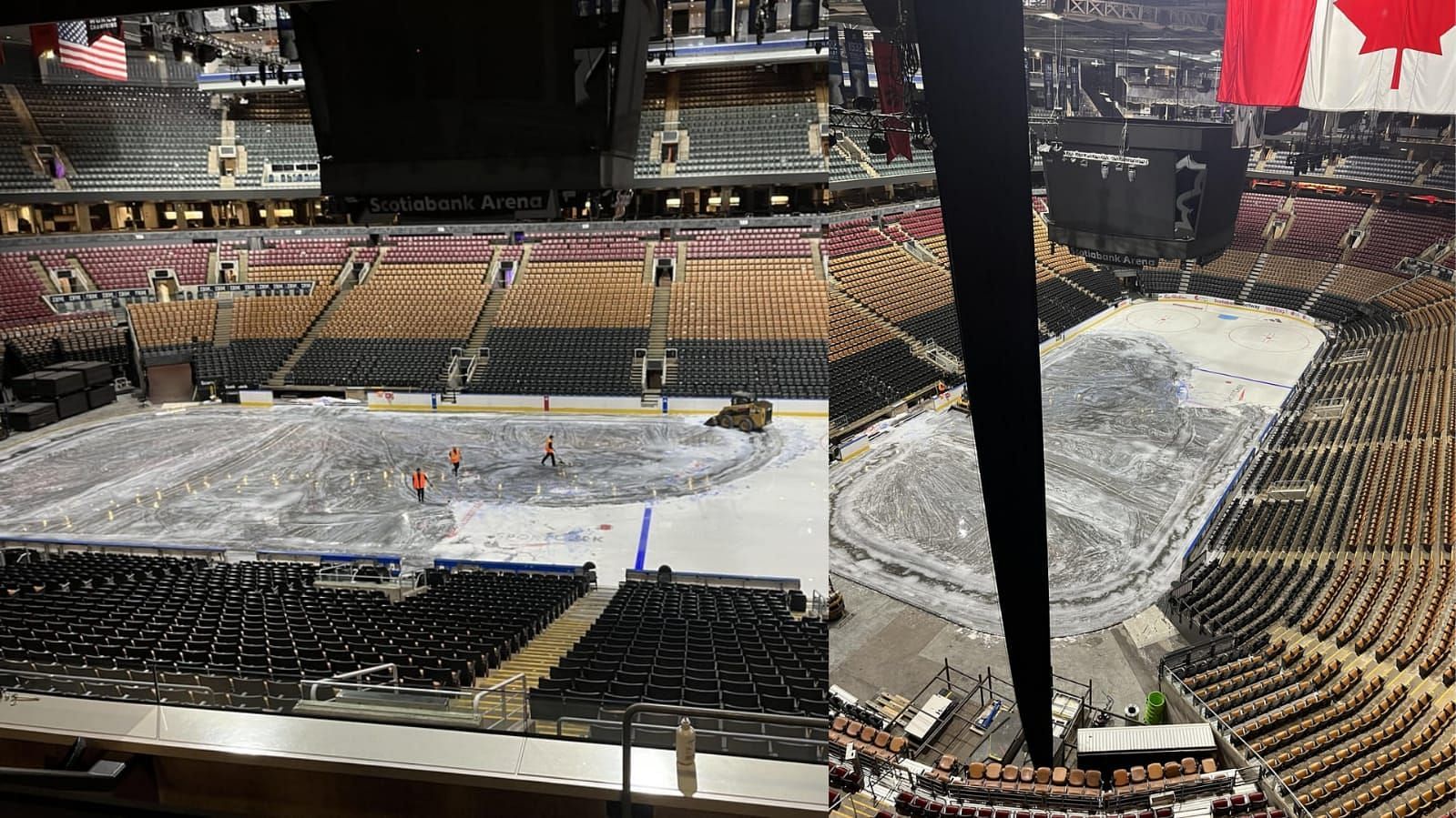    Viral picture of ice being removed at Scotiabank Arena has Toronto Maple Leafs fans talking. (Image credits: reddit/brettsantacona).