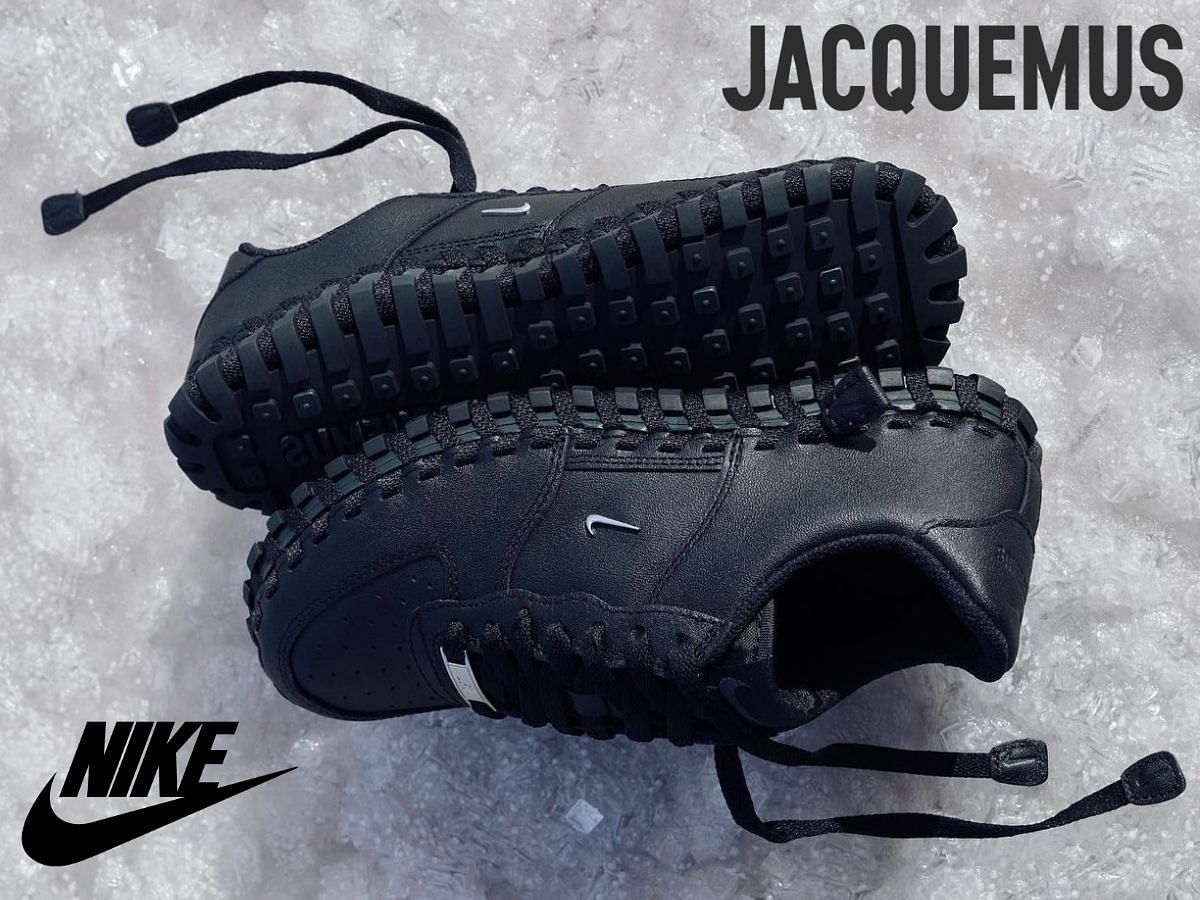 Jacquemus x Nike: Jacquemus x Nike J Force 1 “Black Woven” shoes