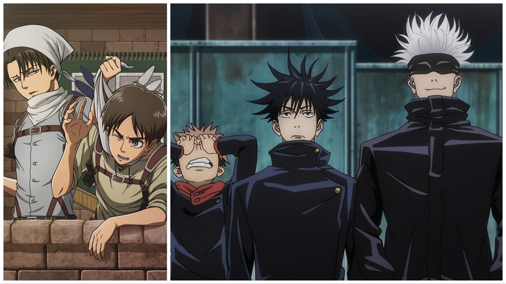 AOT and Jujutsu kaisen characters (Image Via Sportskeeda)