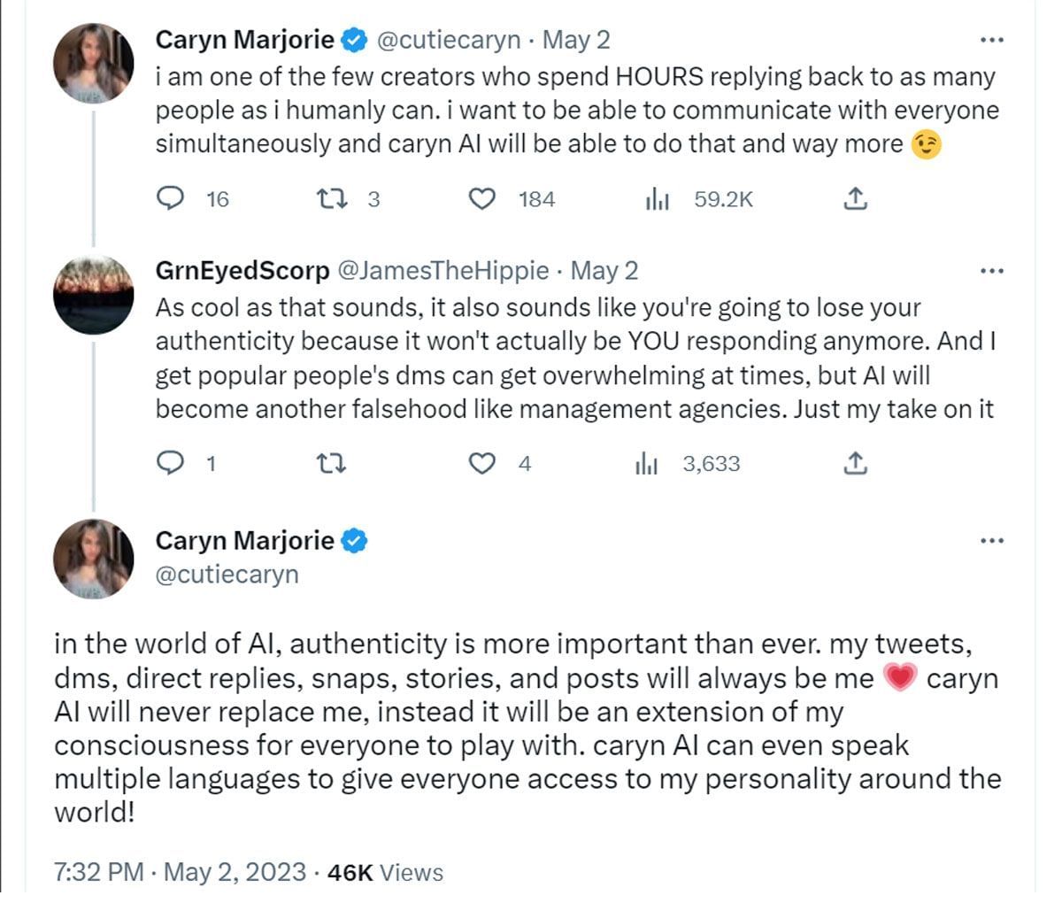Who is Caryn Marjorie? All about the AI virtual girlfriend as she(03)